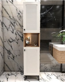 Stewehome Ντουλάπι Μπάνιου Στήλη Δρυς&amp;amp;Λευκό Ξύλο MDF με Ράφια 172x33x30 cm