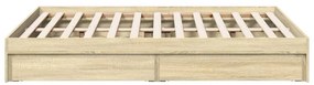 vidaXL Πλαίσιο Κρεβατιού με συρτάρια Sonoma Δρυς 140x190εκ. Επεξ. Ξύλο