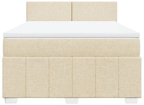 ΚΡΕΒΑΤΙ BOXSPRING ΜΕ ΣΤΡΩΜΑ ΚΡΕΜ 160X200 ΕΚ. ΥΦΑΣΜΑΤΙΝΟ 3287117