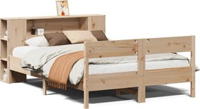 vidaXL Κρεβάτι Βιβλιοθήκη Χωρίς Στρώμα 120x200 εκ Μασίφ Ξύλο Πεύκο