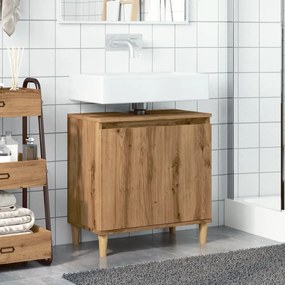 Ντουλάπι Νιπτήρα τεχνίτης Δρυς 58x33x60 εκ. Επεξεργασμένο Ξύλο - Καφέ