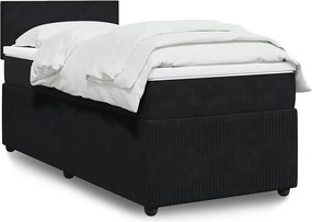 vidaXL Κρεβάτι Boxspring με Στρώμα Μαύρο 100x200 εκ. Βελούδινο
