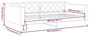 Καναπές Κρεβάτι Κρεμ 100 x 200 εκ. Υφασμάτινος - Κρεμ