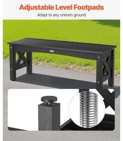 VEVOR Outdoor Bench Patio Bench 113 cm Weatherproof Plastic Frame 272 kg Black