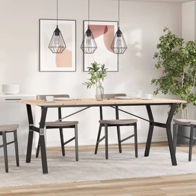 vidaXL Τραπέζι Τραπεζαρίας Πλαίσιο Υ Μασίφ Πεύκο/Ατσάλι