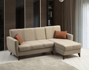 Γωνιακός Καναπές Κρεβάτι Μπεζ ZADEN 130x218x86