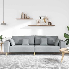 vidaXL Υφασμάτινος καναπές με μαξιλάρι Ανοιχτό γκρι 208 εκ. ύφασμα
