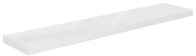 Ράφι Τοίχου Γυαλιστερό Άσπρο 120x23,5x3,8 εκ. MDF - Λευκό