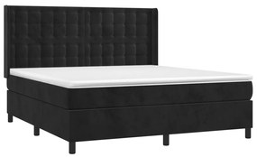 ΚΡΕΒΑΤΙ BOXSPRING ΜΕ ΣΤΡΩΜΑ &amp; LED ΜΑΥΡΟ 160X200 ΕΚ. ΒΕΛΟΥΔΙΝΟ 3139813