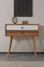 Συρταριέρα Καρυδί / Λευκό RUZABUS 80x36x50