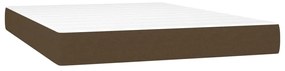 vidaXL Κρεβάτι Boxspring με Στρώμα &amp; LED Σκ.Καφέ 140x200 εκ Υφασμάτινο