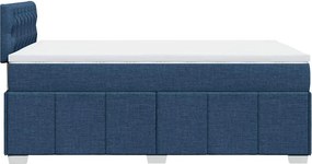 vidaXL Κρεβάτι Boxspring με Στρώμα Μπλε 120x200 εκ. Υφασμάτινο