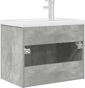 vidaXL Ντουλάπι νιπτήρα μπάνιου με ενσωματωμένη λεκάνη και βρύση