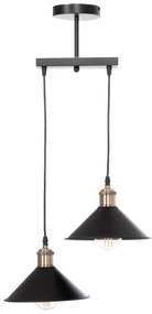 Κρεμαστό φωτιστικό οροφής BELL C7531.11 Δίφωτο Μέταλλο Μαύρο - Χάλκινο Ντουϊ Φ21,5x135Υεκ. 21.5x21.5x135 εκ.