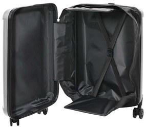 vidaXL Βαλίτσα με κλειδαριά Ασημί 34 x 23 x 55.5 εκ. ΑΒΣ Πλαστικό