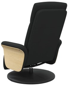 vidaXL Πολυθρόνα Ανακλινόμενη με Υποπόδιο Μαύρη Υφασμάτινη