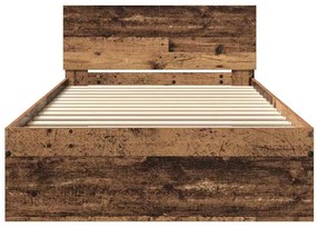 vidaXL Κρεβάτι με Κεφαλάρι Παλιό Ξύλο 100 x 200 cm Επεξεργασμένο ξύλο