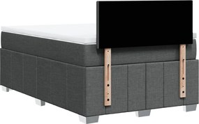 vidaXL Κρεβάτι Boxspring με Στρώμα Σκούρο Γκρι 120x200 εκ. Υφασμάτινο