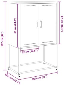 Έπιπλο Τηλεόρασης Πράσινο Λαδί 100,5x39x60,5 εκ. από Ατσάλι - Πράσινο