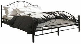 Κρεβάτι Elmira 100, Διπλό, Μαύρο, 140x200, Μέταλλο, Τάβλες για Κρεβάτι, 147x207x89cm, 19 kg, Ξύλο: Σημύδα | Epipla1.gr