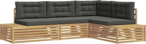 vidaXL 5 pcs Σειρά Καναπέ Εξωτερικού Πολυεστέρας Λευκό