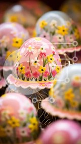 Intra Συλλεκτικό Ξύλινο Παζλ Plywood 4mm - Ανοιξιάτικα λουλουδάτα στολίδια Επιτραπέζια οθόνη Σε Ξύλινο Κουτί - Διαστάσεις Puzzle: 10x10 cm – 25 κομμάτια