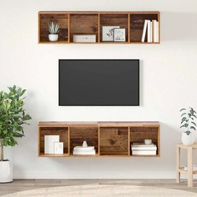vidaXL Σετ επίπλου τηλεόρασης 2 pcs Παλαιό ξύλο 37 x 37 x 142.5 εκ