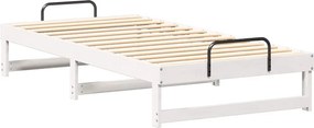 vidaXL Σκελετός Κρεβατιού Λευκό 75 x 190 cm Στερεά ξυλεία πεύκου