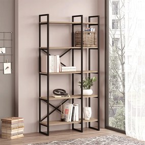 Βιβλιοθήκη Dusan Megapap χρώμα sepet oak 87,5x30x175εκ.