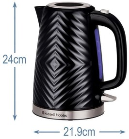 Βραστήρας Russell Hobbs 26380-70, 2400 W,  1.7 л, Γρήγορη θέρμανση, 3D σχεδίαση, Στόμιο με προστασία από διαρροή, Μαύρο