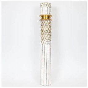 Βάζο Μεταλλικό Λευκό & Χρυσό 15x15x88.5cm 752-22010 Estheti-752-22010-Λευκό-Χρυσό 752-22010