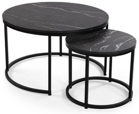 Σετ με 2 τραπέζια Versa Aurea 48 x 48 x 42 cm 80 x 80 x 48 cm