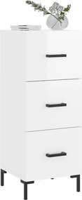 vidaXL Ντουλάπι Γυαλιστερό Λευκό 34,5x34x90 εκ. Επεξεργασμένο Ξύλο