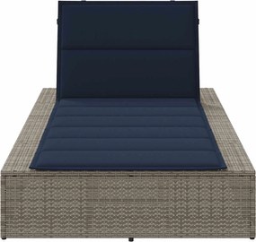 vidaXL Ξαπλώστρα με αιωρούμενο μαξιλάρι Γκρι Poly Rattan