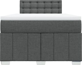 vidaXL Κρεβάτι Boxspring με Στρώμα Σκούρο Γκρι 120x190 εκ Υφασμάτινο