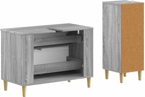 vidaXL Σετ Ντουλαπιών Μπάνιου 2 Τεμαχίων DELFT Γκρι Sonoma