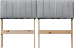 vidaXL Ταπετσαρισμένο κεφαλάρι Ανοιχτό γκρι 120 cm