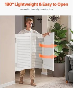 VEVOR Swinging Cafe Doors 81.3x91.4 cm Pine Wood White with Hinges &amp; Hardware