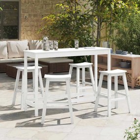 vidaXL Σετ Μπαρ Κήπου 4 pcs Λευκό HDPE