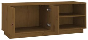 vidaXL Έπιπλο Τηλεόρασης Καφέ Μελί 105x34x40 εκ. από Μασίφ Ξύλο Πεύκου