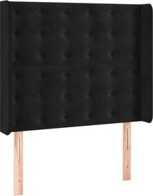 vidaXL Κρεβάτι Boxspring με Στρώμα &amp; LED Μαύρο 80x200 εκ. Βελούδινο