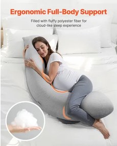 VEVOR Pregnancy Pillows L-Shaped Pregnant Maternity Pillow Soft &amp; Breathable