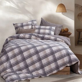 Παπλωματοθήκη Φανελένια Charlie (Σετ 2τμχ) Grey Nef-Nef Homeware Μονό 160x230cm 100% Βαμβακερή Φανέλα