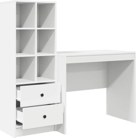 vidaXL Γραφείο με συρτάρι με ράφι με αποθήκευση 2 pcs Λευκό