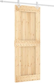 vidaXL Συρόμενη Πόρτα Φυσικό και Λευκό 80 x 210 cm
