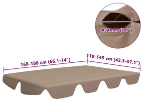 vidaXL Πανί Ανταλλακτικό για Κούνια Κήπου Taupe 188/168 x 145/110 εκ.