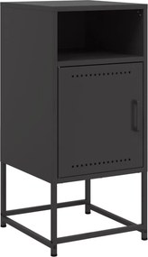 vidaXL Κομοδίνο Μαύρο 36x39x78 εκ. από Χάλυβα
