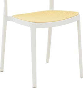 Καρέκλα Westley pakoworld pp φυσικό-λευκό 55x47x81εκ