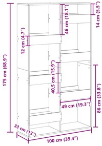 ΒΙΒΛΙΟΘΗΚΗ/ΔΙΑΧΩΡΙΣΤΙΚΟ ΧΩΡΟΥ ΔΡΥΣ 100X33X175 ΕΚ. ΕΠΕΞ. ΞΥΛΟ 3309581