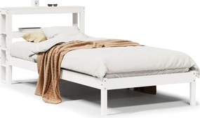 vidaXL Σκελετός Κρεβ. Χωρίς Στρώμα Λευκό 75x190 εκ Μασίφ Πεύκο